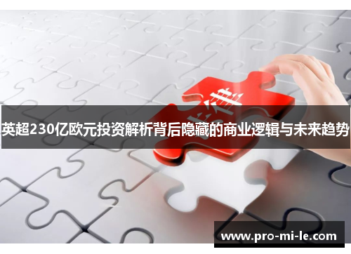 英超230亿欧元投资解析背后隐藏的商业逻辑与未来趋势